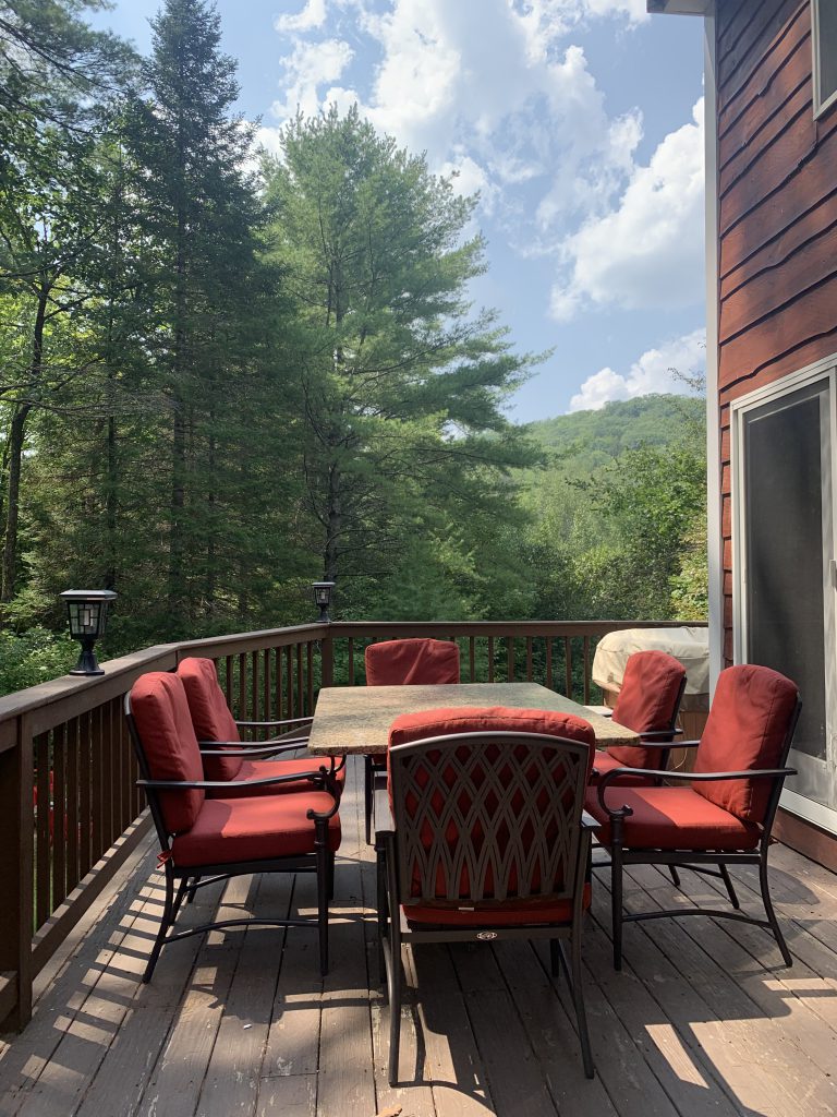 Our deck-dining area offers a place to relax and enjoy your favorite meal or drinks.