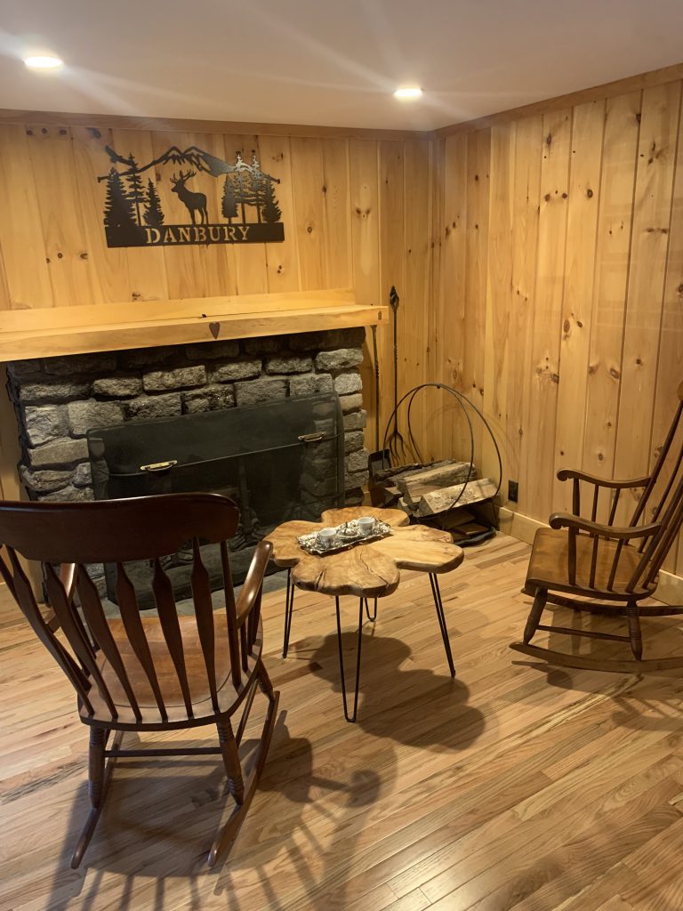 A view of our cozy fireplace for cold winter nights, soaking in the warmth of the flames.